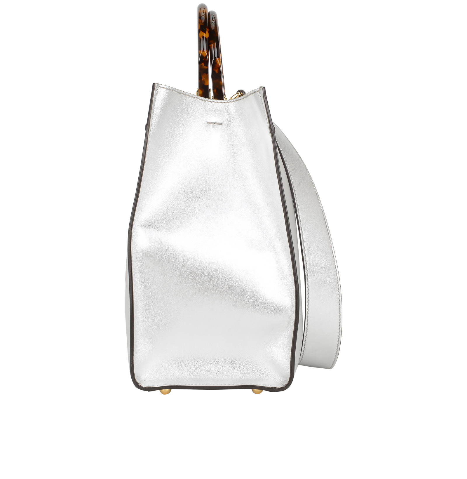 Medium Sunshine Tote, &pound;1,300, Handbags, Silver, Leather, Bottom view